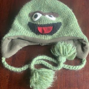 Lined wool Oscar the Grouch hat